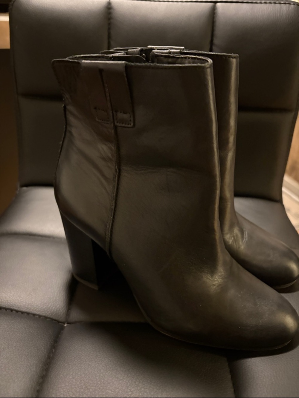 Sam Edelman Black Leather Block Heel Ankle Boots